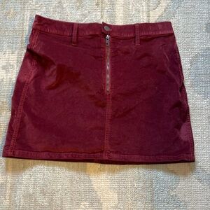 Madewell Burgundy Mini Skirt